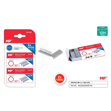 Grapas metálicas plateadas 24/6