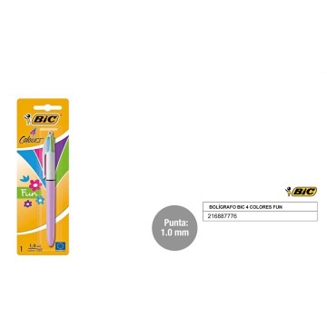 Bolígrafo Bic fun 4 colores