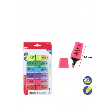 Pack subrayadores pastel y fluorescente mini