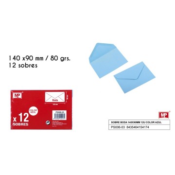 Sobres de color azul (140x90mm)