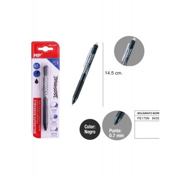 Bolígrafo borrable negro