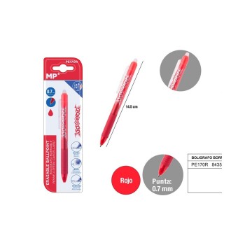 Bolígrafo borrable rojo
