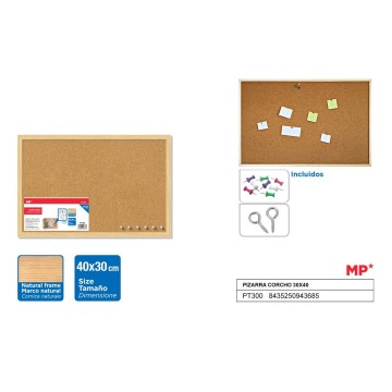 Pizarra de corcho 40x30cm