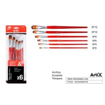 Pack de 6 pinceles planos