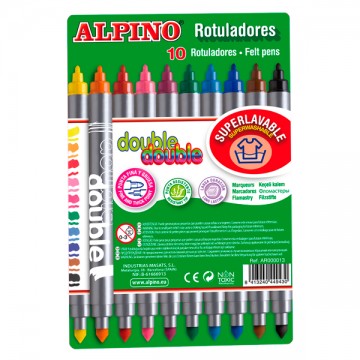 Pack rotuladores Alpino 10U doble punta