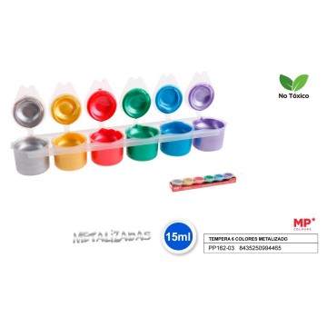 Set de 6 témperas colores metalizados